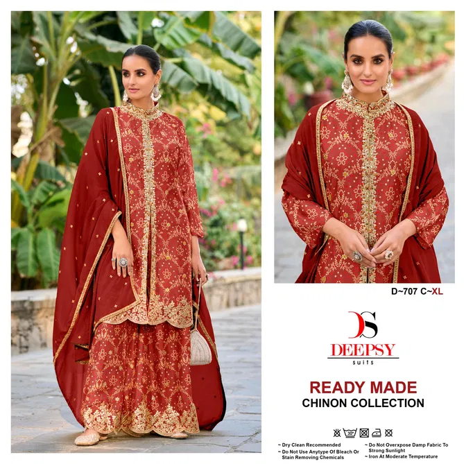 D 707 A To D By Deepsy Chinon Pakistani Readymade Suits Suppliers In India